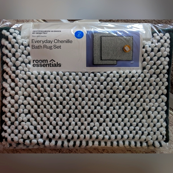 Room Essentials Bath Room Essentials Chenille Bath Rug Set Green